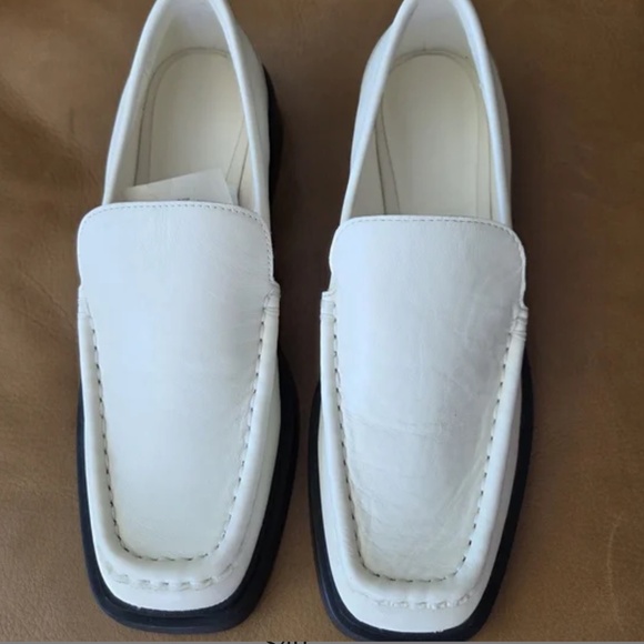 Mango Women's Cream Loafers with Black Soles - Picture 6 of 7